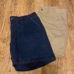 Size 14 2 for 1 Lee EasyFit Shorts: Denim + Khaki